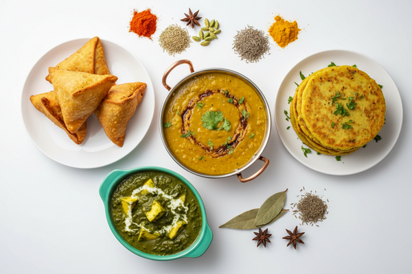 "Healthy zero-oil Indian recipes for weight loss — dal tadka, air fryer samosa, palak paneer and moong dal chilla"