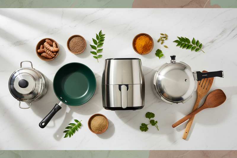 15 best zero-oil cooking tools for healthy Indian cooking — air fryer, non-stick kadai, idli steamer and more