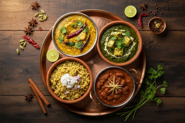 Zero-oil Indian dinner recipes for weight loss - dal tadka, palak paneer, rajma and khichdi