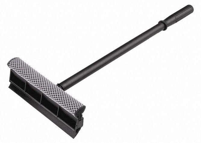 Car Window Cleaning Mop 2 in 1 Glass Cleaning Brush Dual Side Blade Rubber and Sponge Auto Window Cleaning Tool with Extendable Handle | Pack of 1