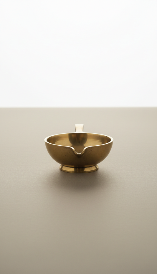 Brass diya for mindful rituals