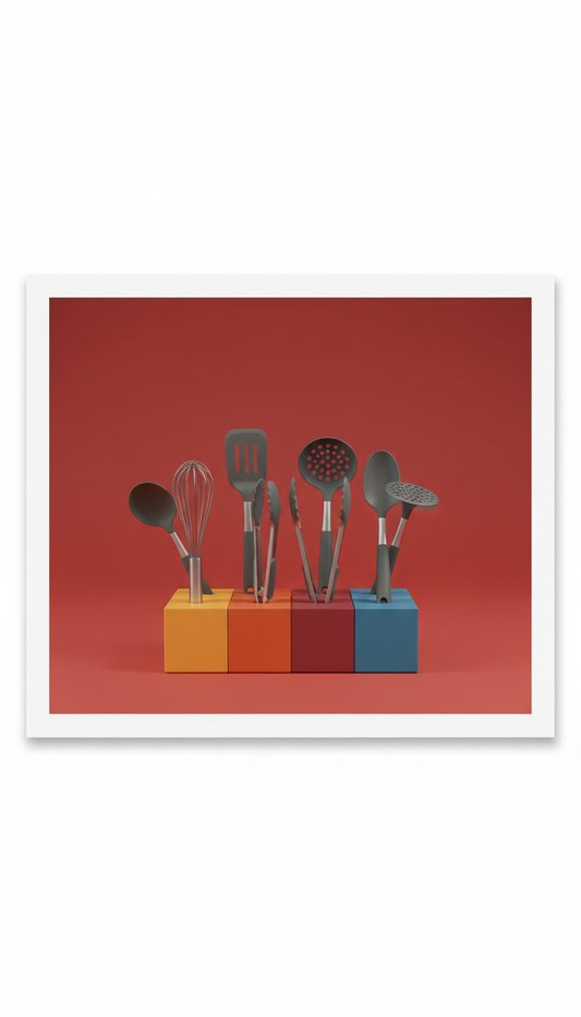 Modular kitchen tool tray with utensils