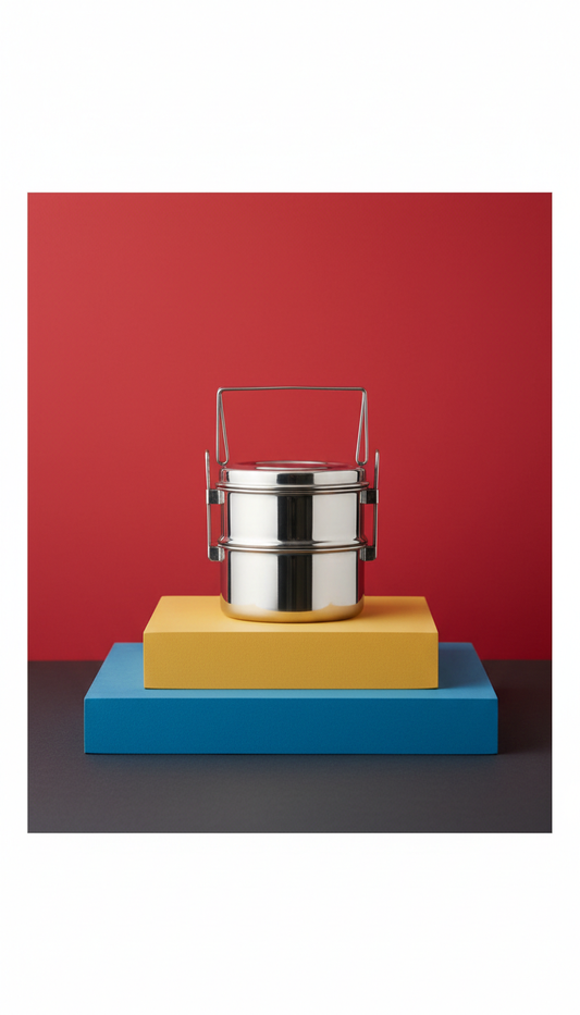 Stackable stainless steel tiffin set